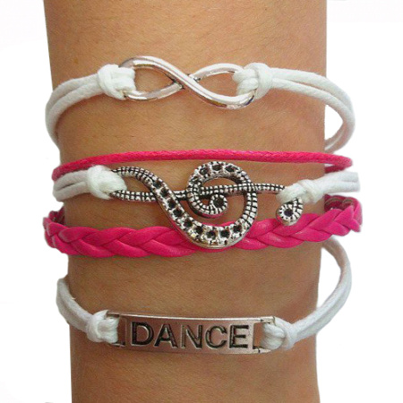 Браслет Dance бело-розовый